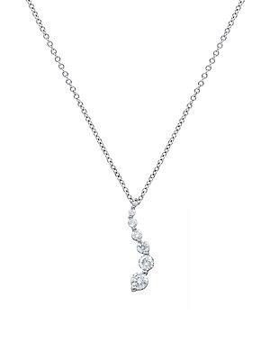 Diana M Jewels 14k White Gold Diamond Drop Pendant