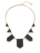 House Of Harlow Geometric Leather Station Necklace