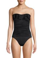 La Blanca Swim Halter Ruffle 1-piece Swimsuit