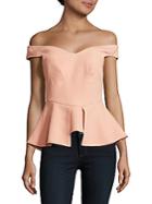 C/meo Solid Off-the-shoulder Top