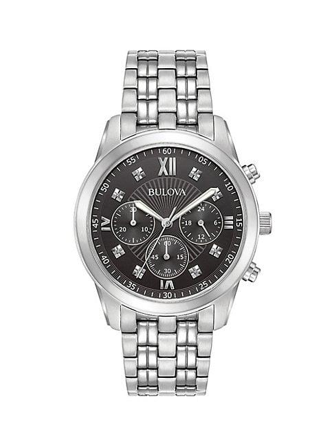 Bulova Classic Standard Diamond Stainless Steel Bracelet Chronograph Watch
