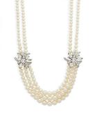 Ben By Ben-amun Multi-row Faux Pearl And Swarovski Crystal Necklace
