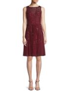 Adrianna Papell Sequined A-line Dress