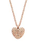 Michael Kors Rose Goldtone & Crystal Heart Pendant Necklace