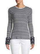 Tanya Taylor Striped Stretch-cotton Sweater