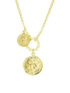 Chloe & Madison Double Coin Pendant Necklace