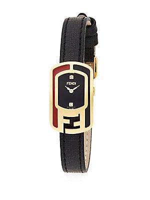 Fendi Timepieces Chameleon Goldtone Stainless & Leather Watch