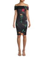 Calvin Klein Floral Off-the-shoulder Dress