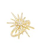Artisan 18k Yellow Gold & Diamond Starburst Ring