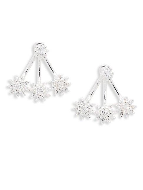 Ava & Aiden Silvertone Crystal Earrings