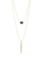 Jules Smith Fringed Pendant Two-strand Necklace