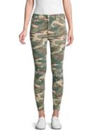 Mother Looker High-waisted Camo Distressed Skinny Jeans