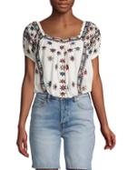Free People Aurora Embroidered Top