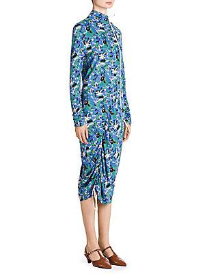 Marni Ruched Fluid Jersey Dress