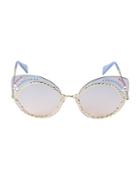 Marc Jacobs 61mm Cateye Embellished Sunglasses