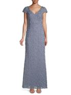 Js Collections Lace V-neck Column Gown