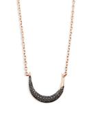 Casa Reale 14k Rose Gold & Diamond Crescent Moon Pendant Necklace