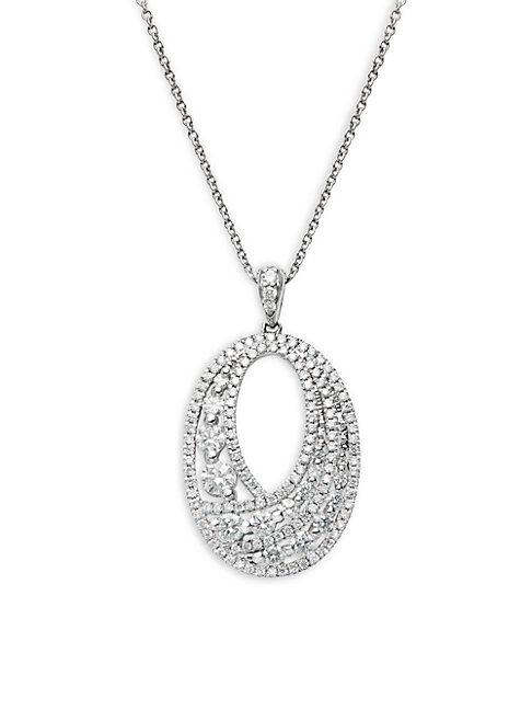 Nephora 14k White Gold & 1.17 Tcw White Diamond Pendant Necklace