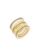 Freida Rothman Contemporary Deco Cubic Zirconia And Sterling Silver Five Stack Eternity Ring Set