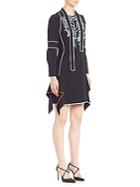 Peter Pilotto Embroidered Cady Tie-neck Dress