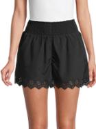 Rd Style Laser-cut Floral Pull-on Shorts