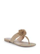 Saks Fifth Avenue Pom-pom Leather Thong Sandals