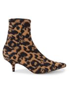 Schutz Casandra Cheetah-print Sock Booties