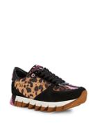 Dolce & Gabbana Leopard Suede Flatform Sneakers