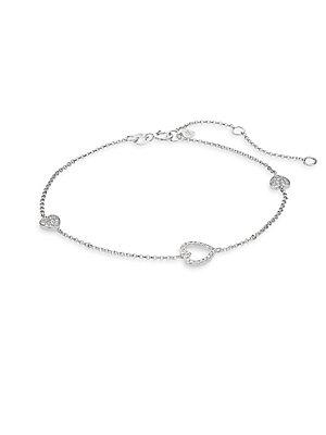 Effy Diamond & 14k White Gold Heart Tennis Bracelet