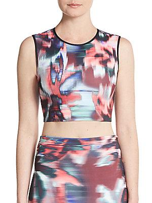 Clover Canyon Floral Ikat Cropped Top