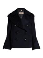 Burberry Townhill Bell-sleeve Wool & Cashmere Peacoat