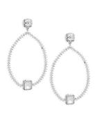 Saks Fifth Avenue Crystal And Sterling Silver Teardrop Earrings
