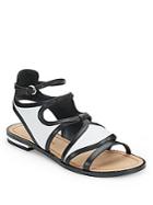 Rebecca Minkoff Simon Stingray-embossed Leather Flat Sandals