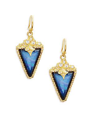 Armenta Two-tone Gemstone Triangle Drop Earrings