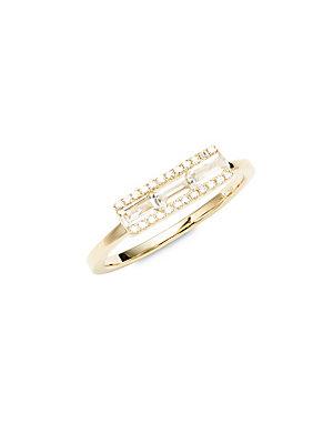 Ef Collection Yellow Gold Baguette Band Ring