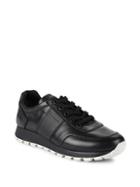 Prada Logo Lace-up Leather Sneakers