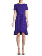 Calvin Klein Collection Ruffled Belted Knee-length Dress