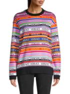 Versace Logo Stripe Cotton Sweatshirt