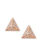 Nephora Pave Diamond Pyramid 14k Rose Gold Earrings