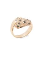 Effy 14 Kt. Rose Gold Diamond And Emerald Panther Ring