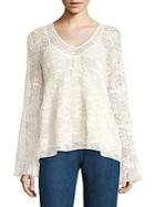 See By Chlo Pliss&eacute; Lace Bell-sleeve Blouse