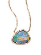 Ef Collection Opal & 14k Rose Gold Pendant Necklace