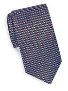 Saks Fifth Avenue Made In Italy Grid Silk Tie