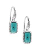 Ippolita Rock Candy Turquoise And Sterling Silver Rectangular Mini-drop Earrings