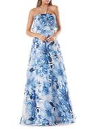 Carmen Marc Valvo Infusion Floral-printed Organza Ball Gown