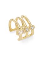 Elizabeth And James Roni White Sapphire Caged Single Ear Cuff