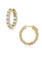 Diana M Jewels Diamond And 18k Yellow Gold Oval Hoop Earrings