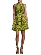 Zac Posen Floral Woven Fit & Flare Dress