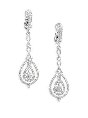Saks Fifth Avenue White Topaz & Sterling Silver Drop Earrings