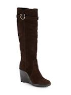 Salvatore Ferragamo Shearling-lined Suede Wedge Boots